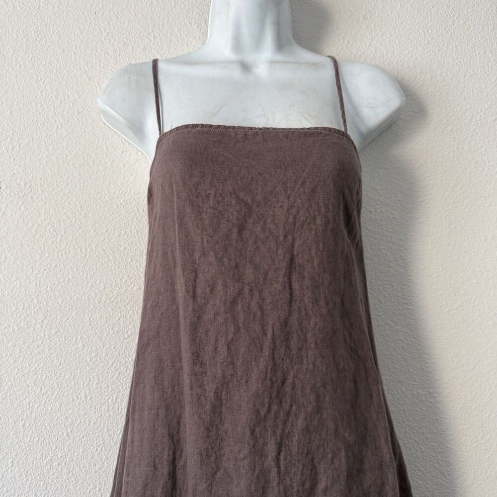DISSH Jen Choc Maxi Dress Size 2 Brown A-Line Square Neck Strappy Coastal Resort - Picture 5 of 11